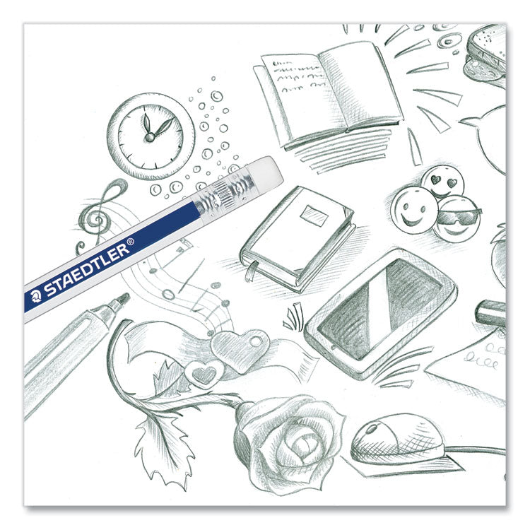 Woodcase Pencil, HB #2, Black Lead, Blue/White Barrel, 12/Pack