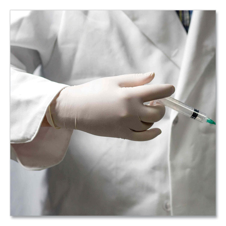 Latex Exam Gloves, Powder-Free, 4/5 mil, Small, Ivory, 100/Box, 10 Boxes/Carton