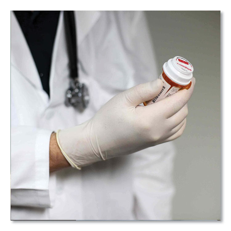 Latex Exam Gloves, Powder-Free, 4/5 mil, Medium, Ivory, 100/Box, 10 Boxes/Carton