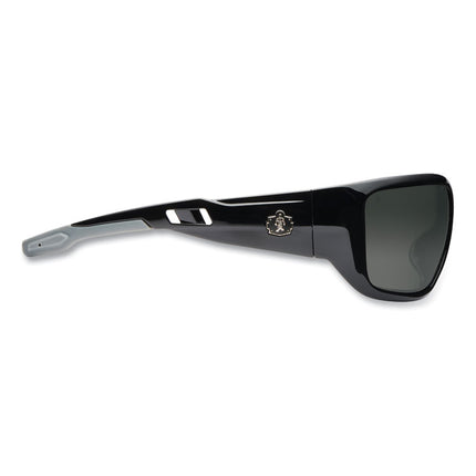 Skullerz BALDR Safety Glasses, Black Nylon Impact Frame, Anti-Fog Smoke Polycarbonate Lens