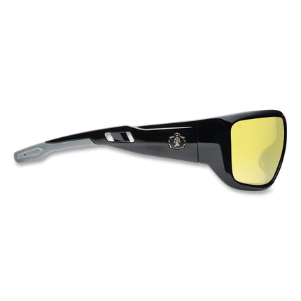 Skullerz BALDR Safety Glasses, Black Nylon Impact Frame, Yellow Polycarbonate Lens