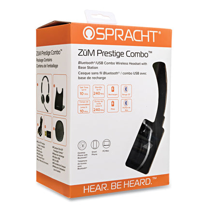 ZuM BT Prestige Combo Binaural Over The Head Headset with USB Dongle, Black