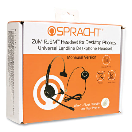 ZuM ZuMRJ9M Monaural Over The Head Headset, Black