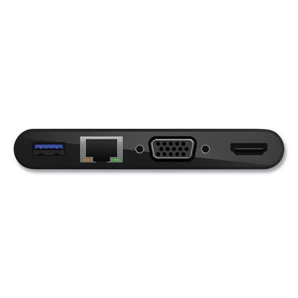 USB-C Multimedia + Charge Adapter, 4K HDMI/USB-A/USB-C/VGA, 4.9 ft, Black