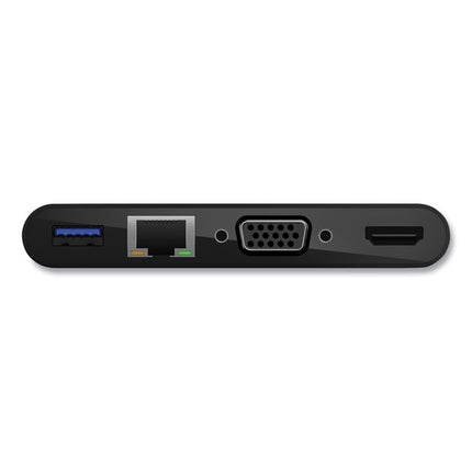 USB-C Multimedia Adapter, HDMI/Ethernet/USB-A/USB-C/VGA, 4.33", Black