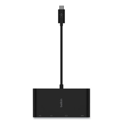 USB-C Multimedia Adapter, HDMI/Ethernet/USB-A/USB-C/VGA, 4.33", Black