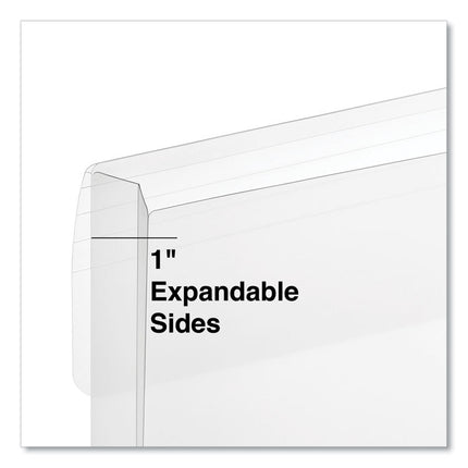 Side Opening Poly Envelopes, 1" Expansion, Letter Size, Clear, 10/Pack