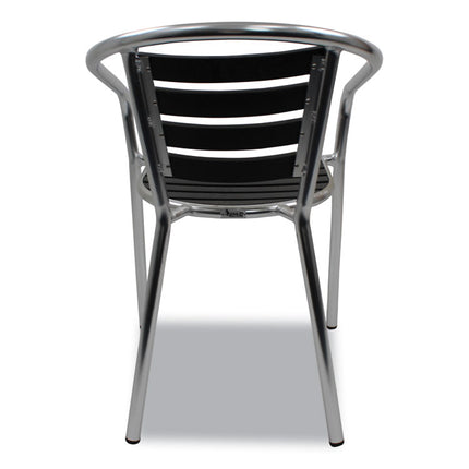 Pinzon Series Chairs, Support Up to 300 lb, 18" Seat Height, Black/Silver Seat, Black/Silver Back, Silver Base
