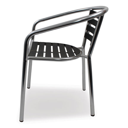 Pinzon Series Chairs, Support Up to 300 lb, 18" Seat Height, Black/Silver Seat, Black/Silver Back, Silver Base