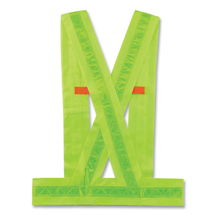 GloWear 8140BA Class 1 Breakaway Sash, Polyester, 3X-Large Plus, Lime