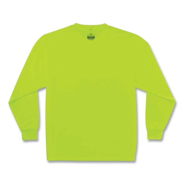 GloWear 8091 Non-Certified Hi-Vis Long Sleeve Shirt, Medium, Lime
