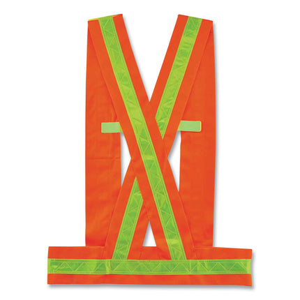 GloWear 8140BA Class 1 Breakaway Sash, Polyester, X-Large/2X-Large, Orange