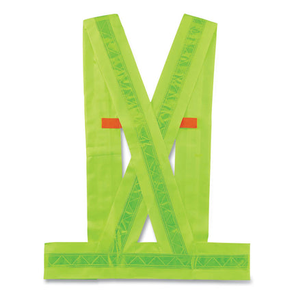 GloWear 8140BA Class 1 Breakaway Sash, Polyester, X-Large/2X-Large, Lime