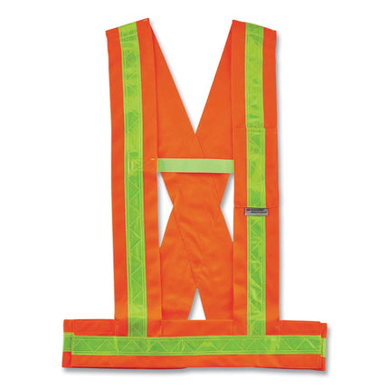 GloWear 8140BA Class 1 Breakaway Sash, Polyester, 3X-Large Plus, Orange