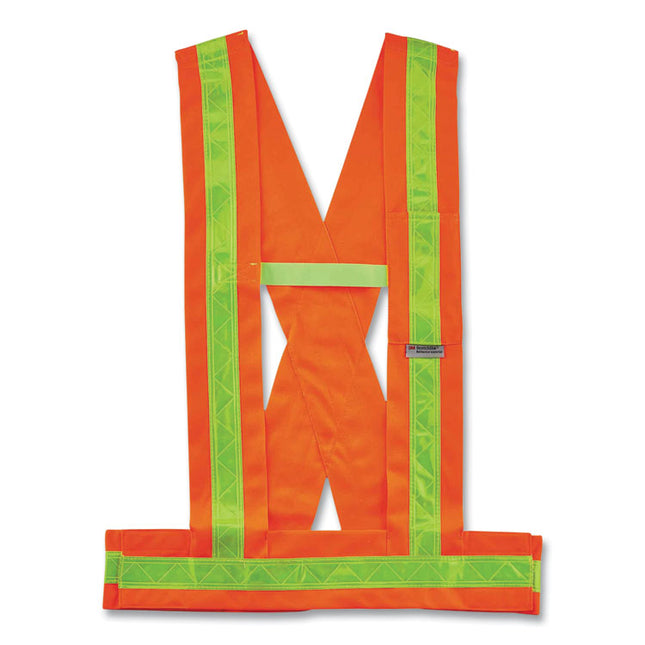 GloWear 8140BA Class 1 Breakaway Sash, Polyester, 3X-Large Plus, Orange