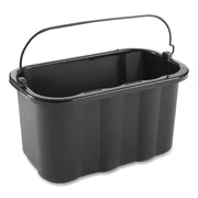 Heavy-Duty Cleaning Cart Caddy, 10 qt, Black, 6/Carton