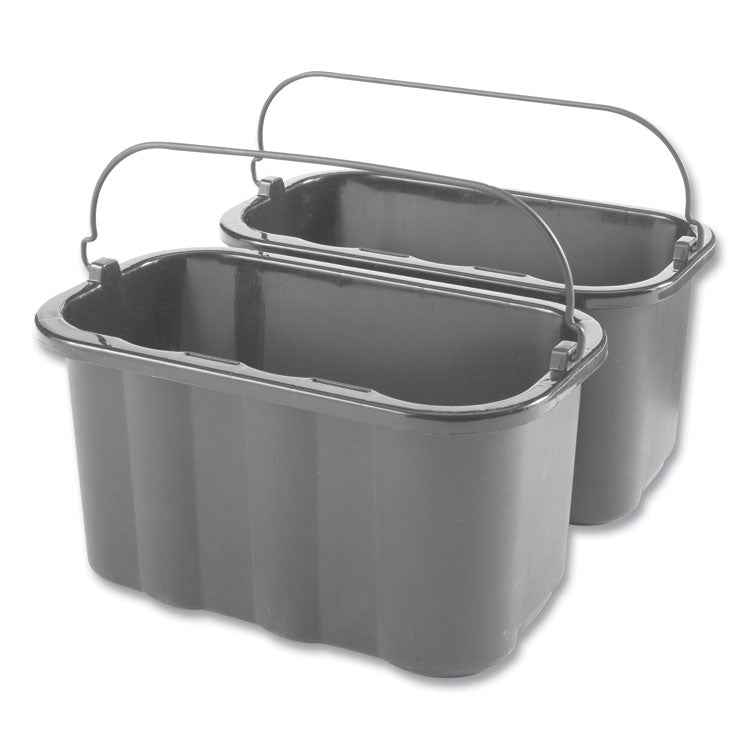 Heavy-Duty Cleaning Cart Caddy, 10 qt, Black, 6/Carton