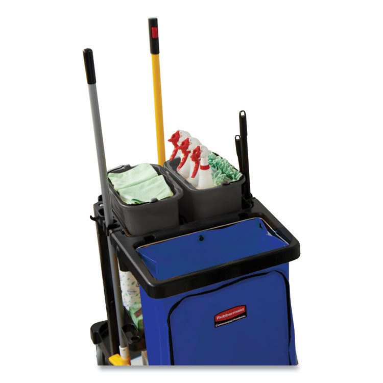 Heavy-Duty Cleaning Cart Caddy, 10 qt, Black, 6/Carton