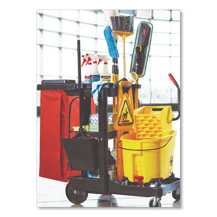 Vinyl Cleaning Cart Bag for Rubbermaid Commercial High-Capacity Cleaning Carts, 34 gal, 10.5" x 16.8" x 33", Red