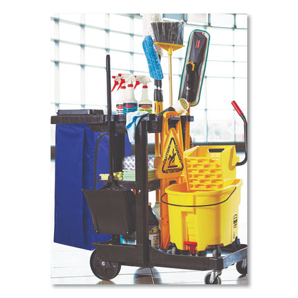 Vinyl Cleaning Cart Bag for Rubbermaid Commercial High-Capacity Cleaning Carts, 34 gal, 10.5" x 17.5" x 33", Blue
