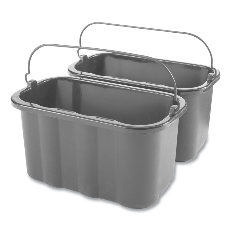 Heavy-Duty Cleaning Cart Caddy, 10 qt, Black, 6/Carton