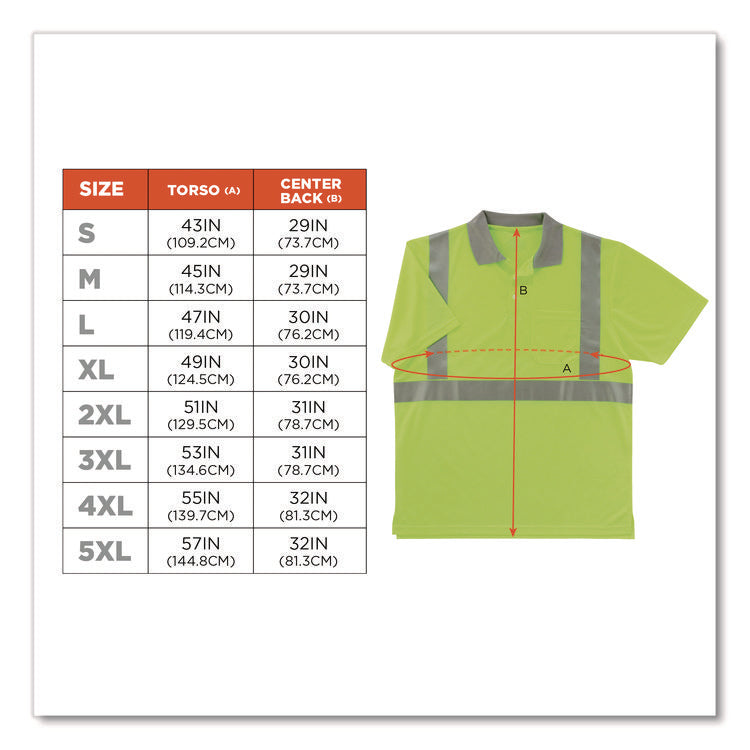 GloWear 8295 Class 2 Hi-Vis Polo Shirt, Medium, Lime