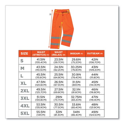 GloWear 8925 Class E Hi-Vis Thermal Pants, X-Large, Orange
