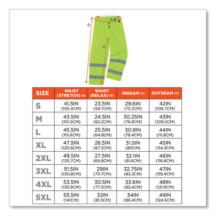 GloWear 8925 Class E Hi-Vis Thermal Pants, 5X-Large, Lime