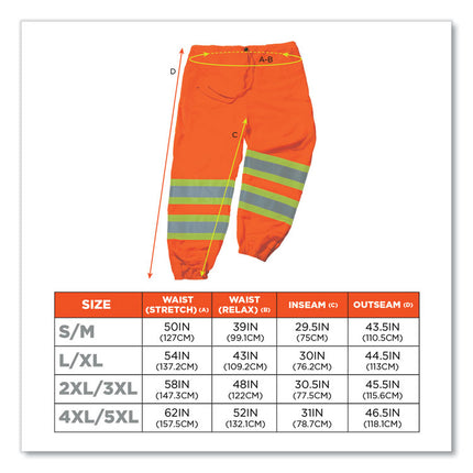GloWear 8911 Class E Two-Tone Pants, 2X-Large/3X-Large, Orange