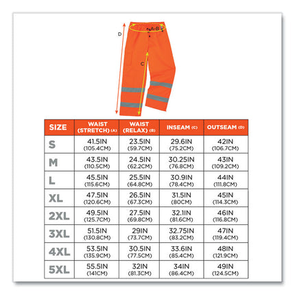 GloWear 8925 Class E Hi-Vis Thermal Pants, 2X-Large, Orange