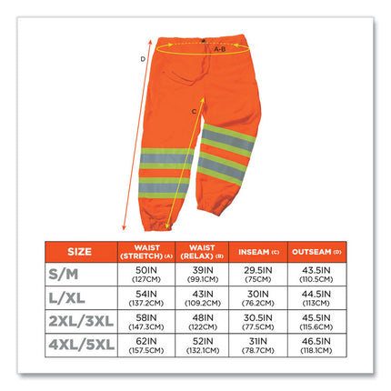 GloWear 8911 Class E Two-Tone Pants, Large/X-Large, Orange