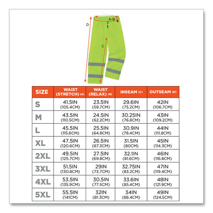 GloWear 8925 Class E Hi-Vis Thermal Pants, Small, Lime