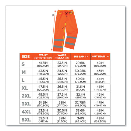 GloWear 8925 Class E Hi-Vis Thermal Pants, 5X-Large, Orange