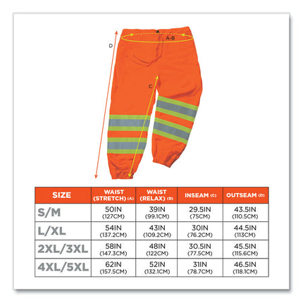 GloWear 8911 Class E Two-Tone Pants, 4X-Large/5X-Large, Orange
