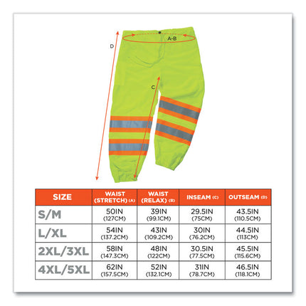 GloWear 8911 Class E Two-Tone Pants, 2X-Large/3X-Large, Lime
