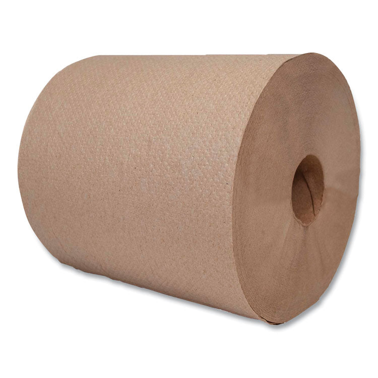Hard Wound Towel, 1 Ply, 8" x 700 ft, Kraft, 6/Carton