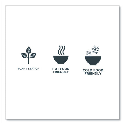 EcoSense Renewable Plant Starch Cutlery, Fork, Plastic, Cream, 50/Pack