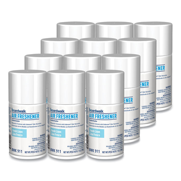 Metered Air Freshener Refill, Fresh Linen Scent, 7 oz Aerosol Spray, 12/Carton