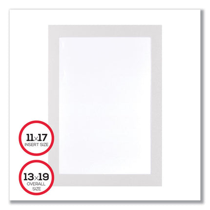 Self Adhesive Sign Holders, 11 x 17, Clear with White Border, 2/Pack