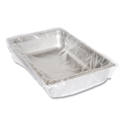 Steam Pan Liners for 1/2-Size Pans, Includes Twist-Ties, 17" x 23.5", Clear, 250/Carton