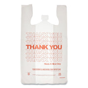 Thank You Bags, Thank You - Have a Nice Day Labeling, Cut-Out Handles, 13" x 8" x 23", White/Red, 1,000/Carton