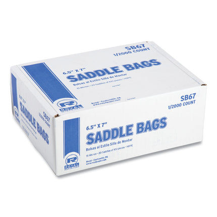 Saddle Bags, Fold-Top Closure, 0.59 mil, 7.99" x 6.49", Clear, 2,000/Carton