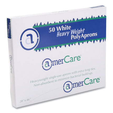 Poly Apron, 28 x 46, One Size Fits All, White, 500/Carton