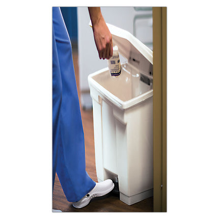 Legacy Step-On Receptacle, 23 gal, Plastic, White