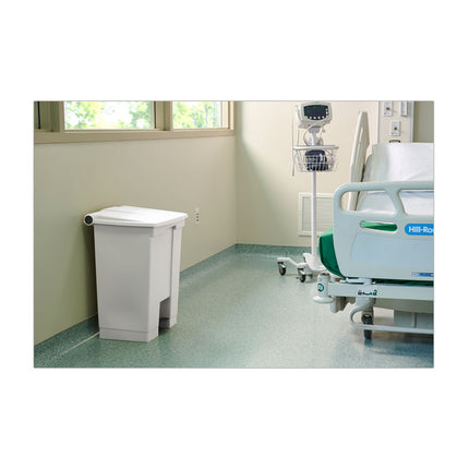 Legacy Step-On Receptacle, 18 gal, Plastic, White