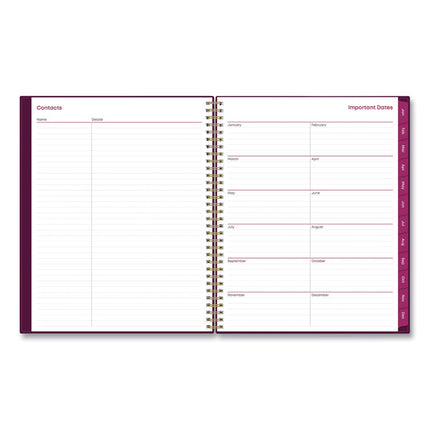 Gili Weekly/Monthly Planner, Jewel Tone Artwork, 11 x 8.5, Plum Cover, 12-Month (Jan to Dec): 2025