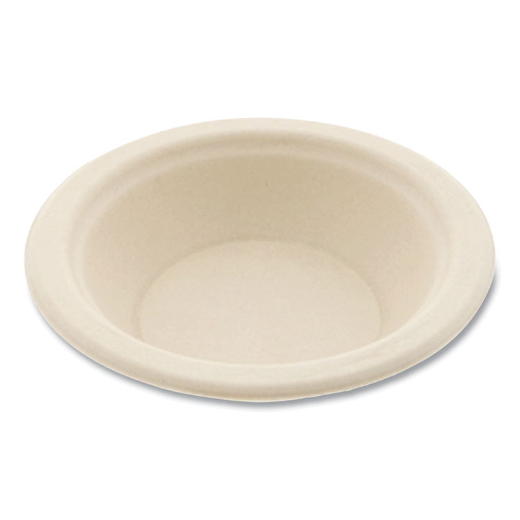 Bagasse PFAS-Free Dinnerware, Round Bowl, Sugarcane, 12 oz, Tan, 1,000/Carton