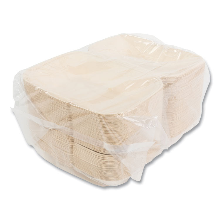 Bagasse PFAS-Free Food Containers, Hoagie/Hinged Lid, 6 x 3 x 9, Tan, Sugarcane, 250/Carton