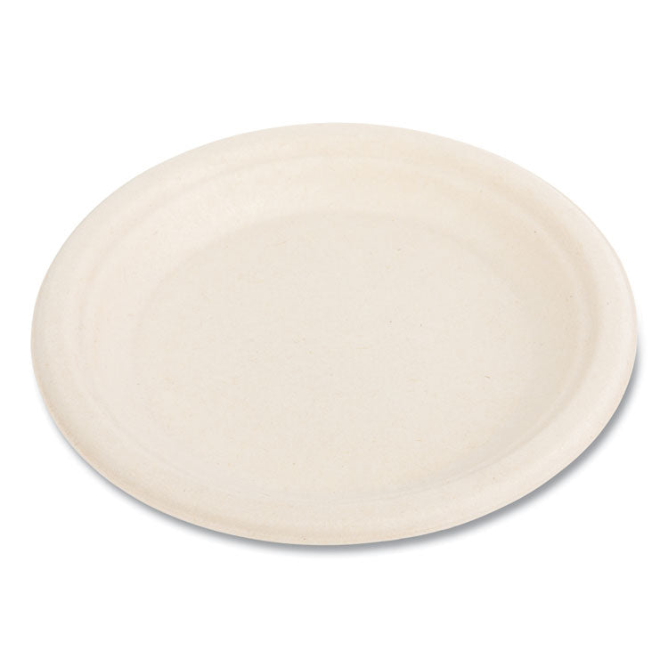 Bagasse PFAS-Free Dinnerware, Plate, Sugarcane, 6" dia, Tan, 1,000/Carton