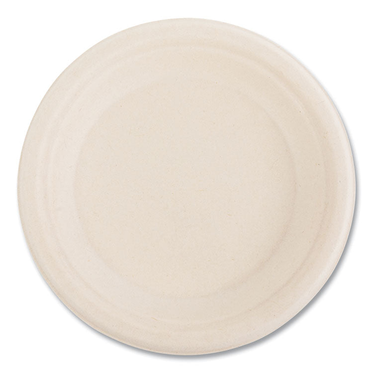 Bagasse PFAS-Free Dinnerware, Plate, Sugarcane, 6" dia, Tan, 1,000/Carton